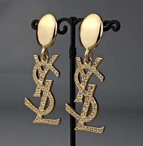 ysl earrings diamond|ysl rhinestone earrings.